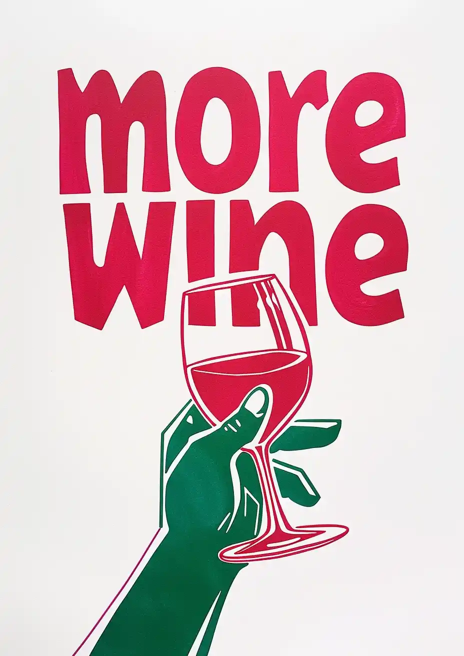 Colorful Wine Print Midjourney提示词