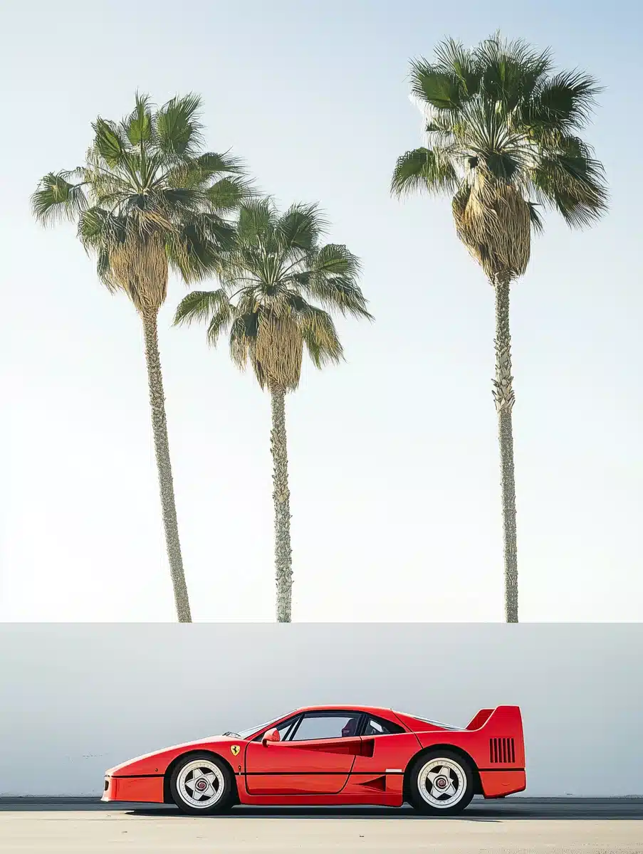 Ferrari F40 Minimalist Scene Midjourney提示词