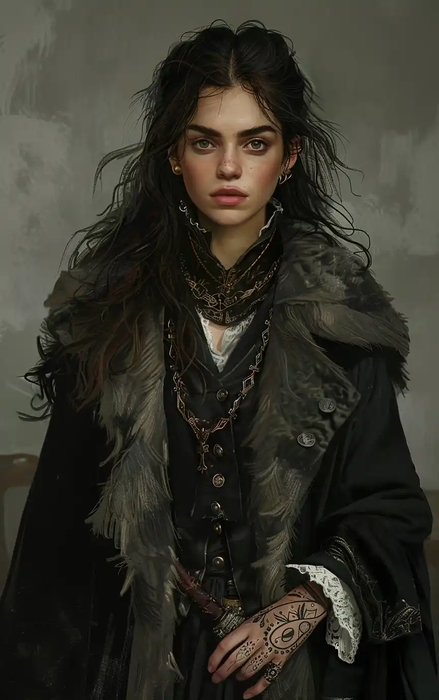 Eastern European Wizardess in Fur Robes Midjourney 提示词生成效果