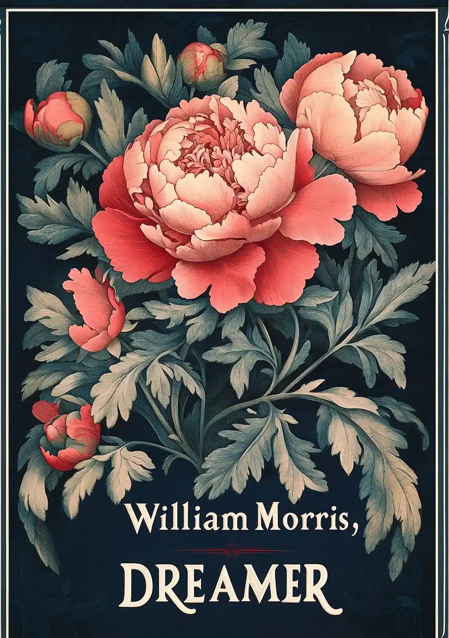Morris Peonies Exhibition Poster Midjourney 提示词生成效果