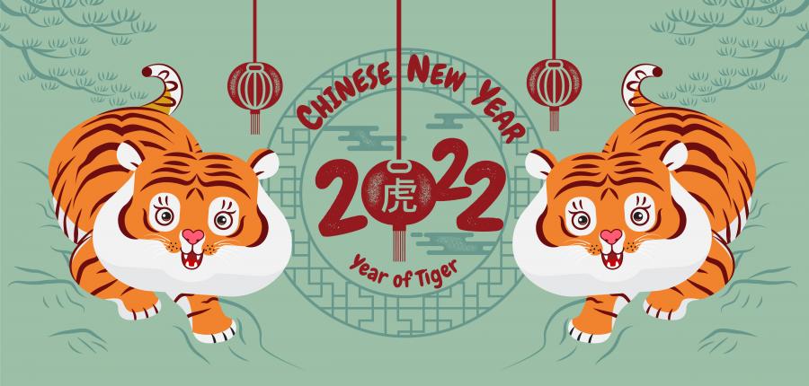 16款中国风2022年虎年新年春节剪纸卡通插画海报AI矢量设计素材图模板