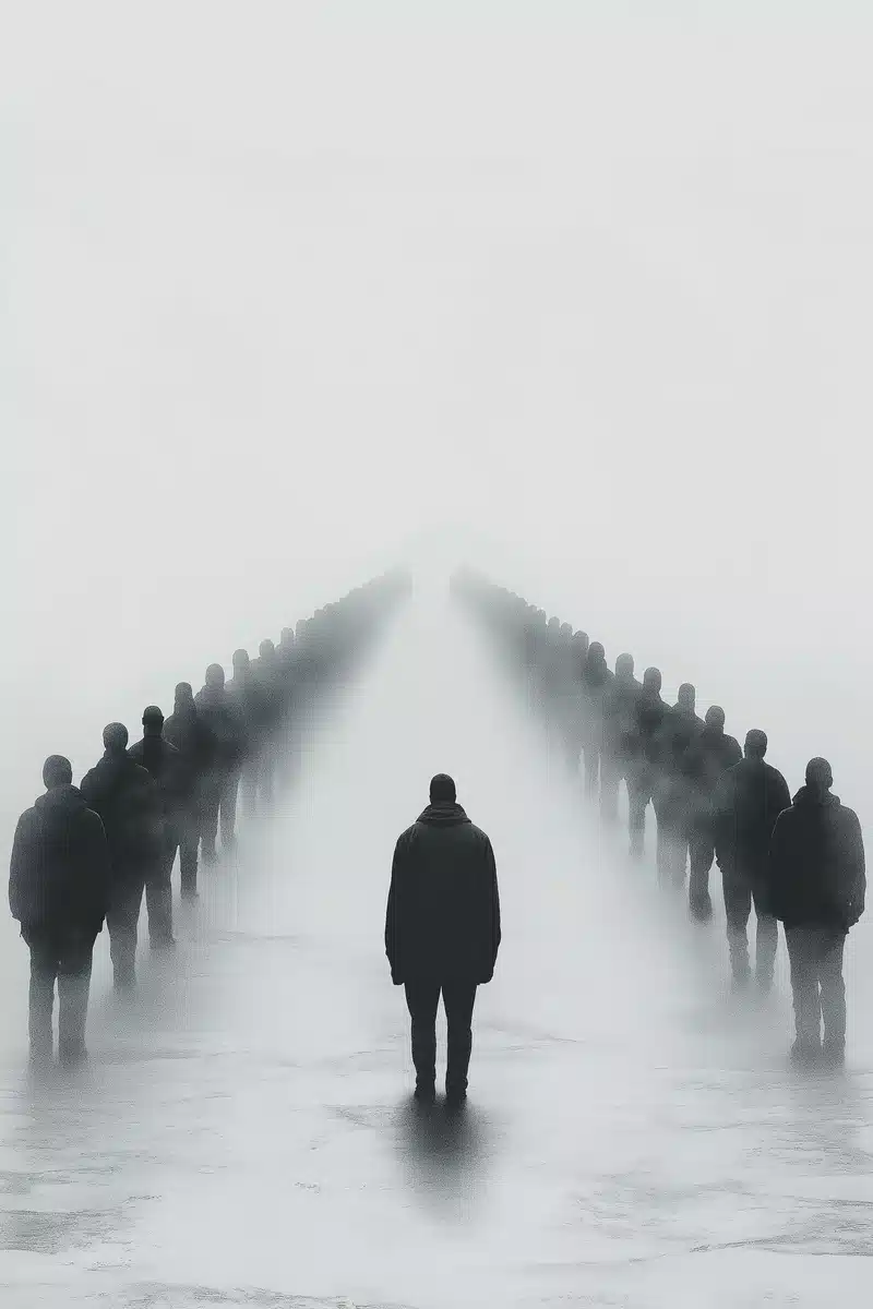 Minimalist Line of Figures Midjourney提示词