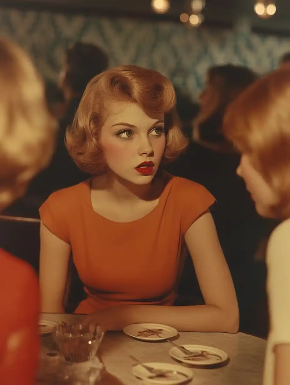 1965 Restaurant Gossip Photograph Midjourney提示词