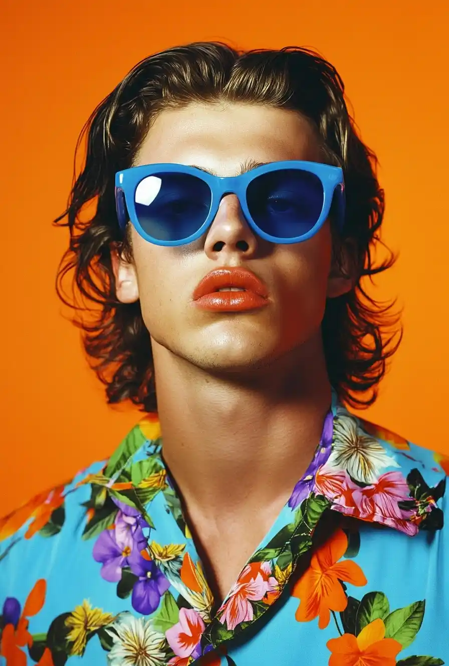 Fashionable Man in Retro Midjourney提示词