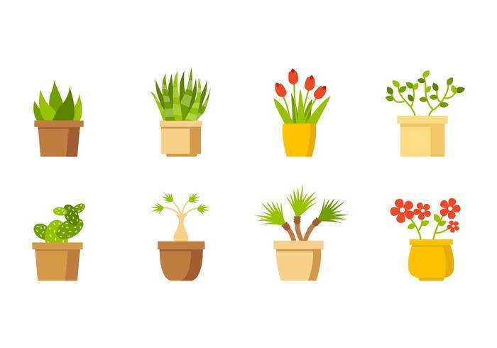 免费房子植物集合矢量