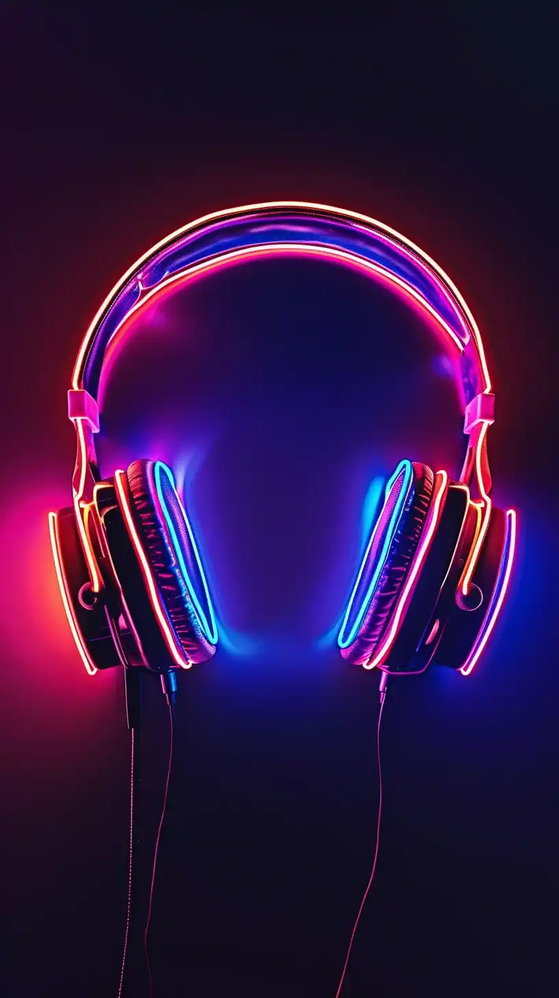 Neon Soundtrack on Black Midjourney提示词