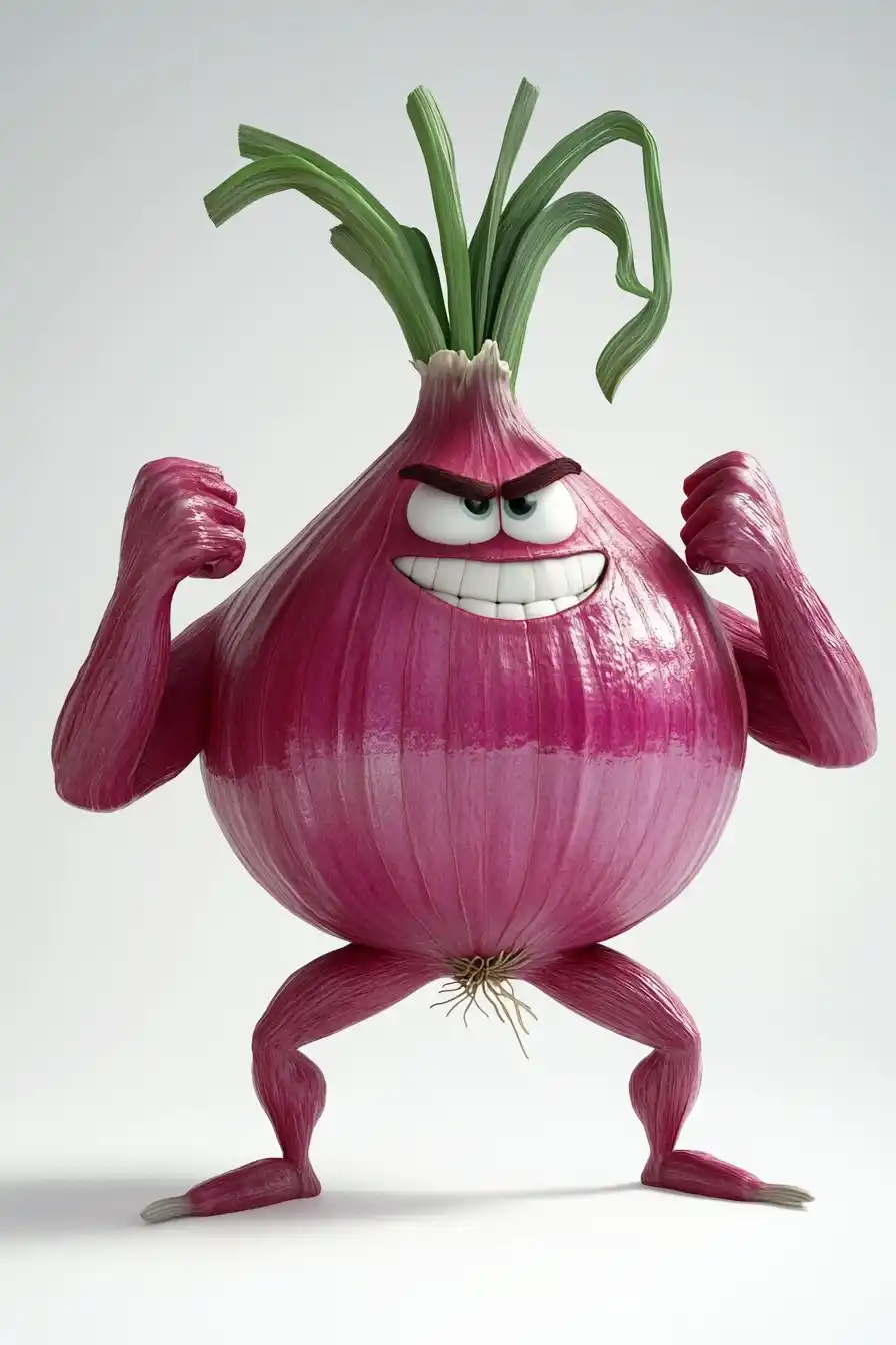 Pixar Onion Bodybuilder Midjourney提示词