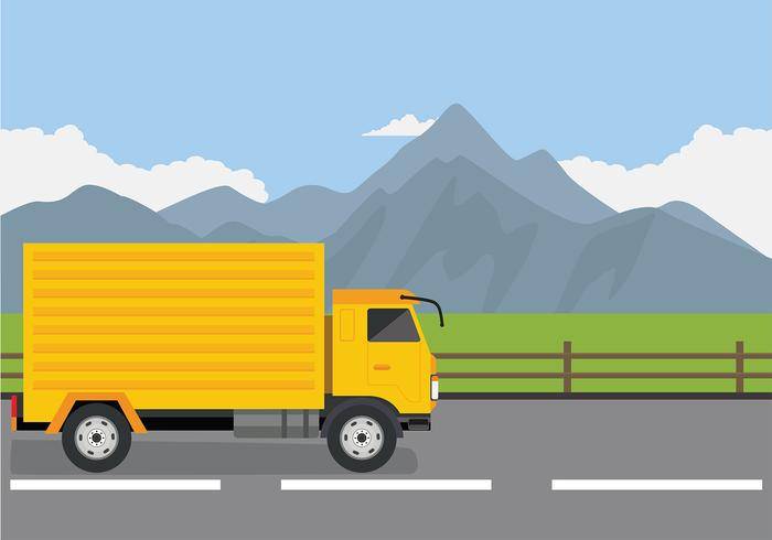 Camion在路免费矢量