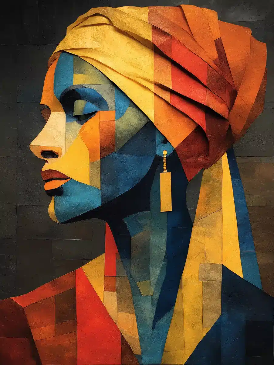 Cubist Portrait of African Woman Midjourney提示词