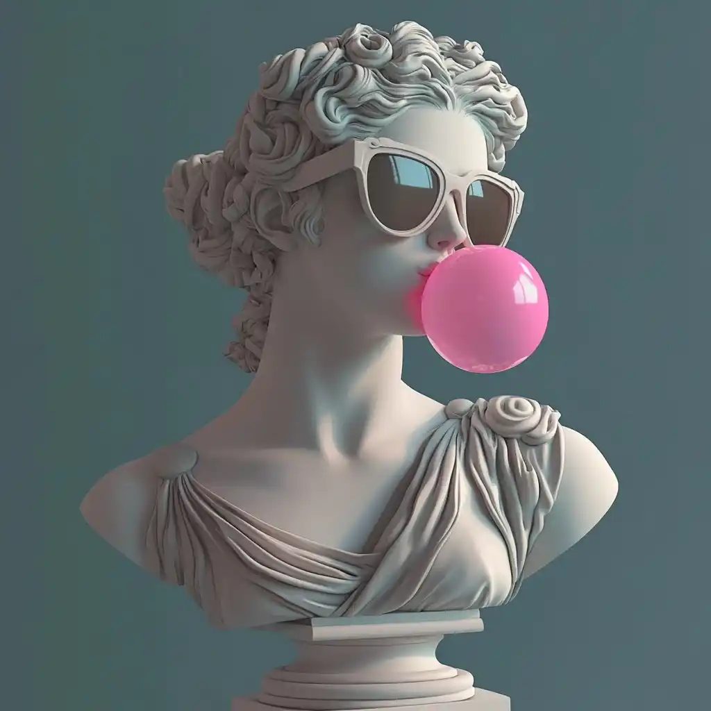 3D Greek Goddess Sculpture Midjourney提示词