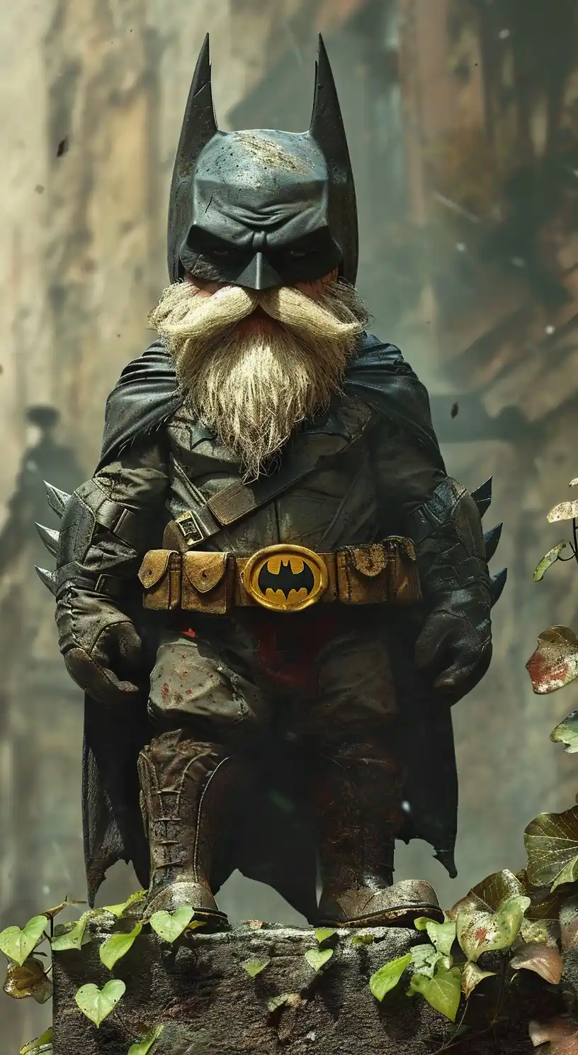 Gnome Batman Stylized Garden Midjourney提示词
