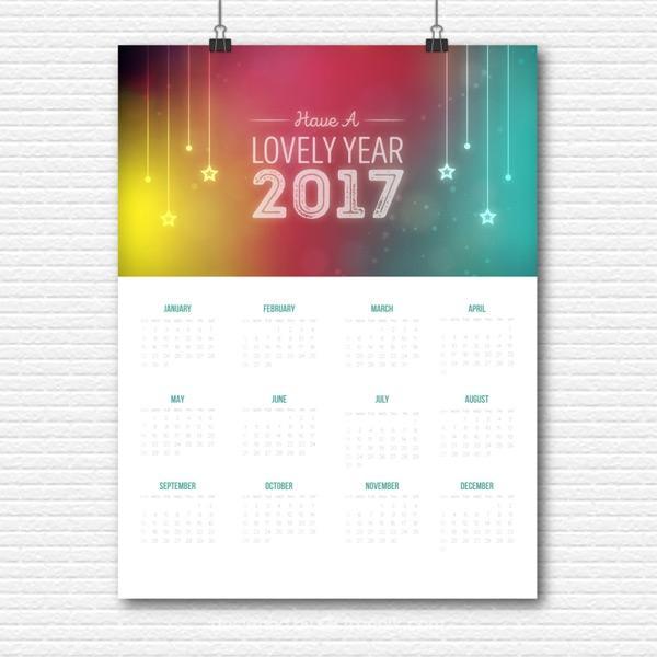 彩色2017日历