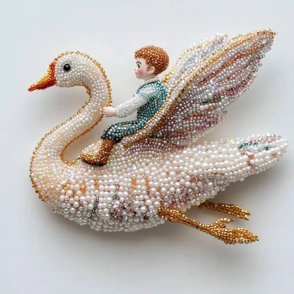 Whimsical Beaded Brooch Adventure Midjourney提示词