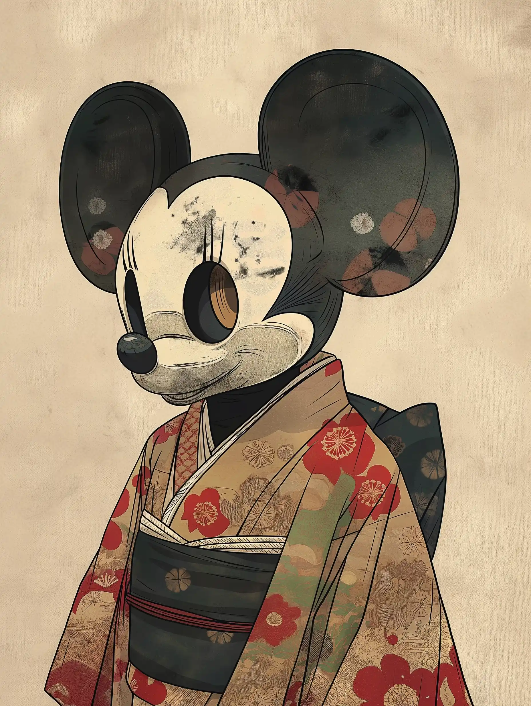 Ukiyo-e Monster in Kimono Midjourney提示词