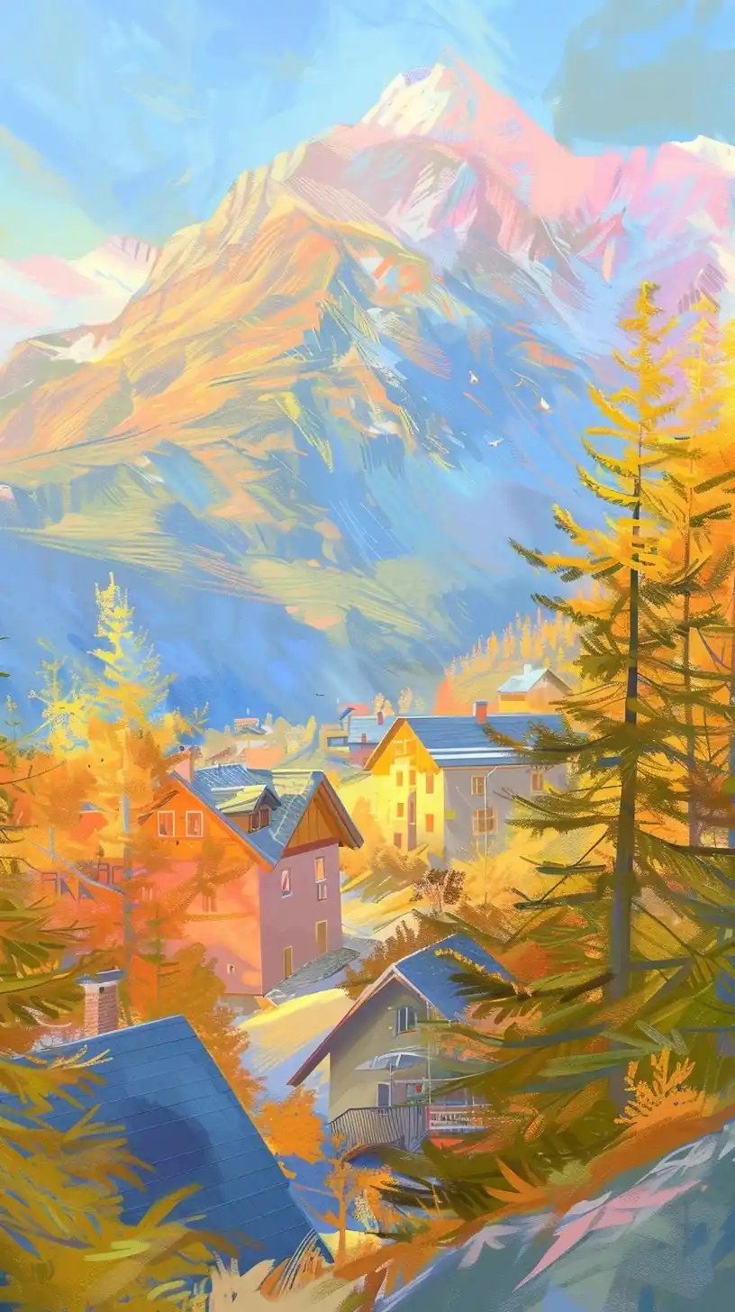 Ultra Realistic Mountain Village Midjourney提示词
