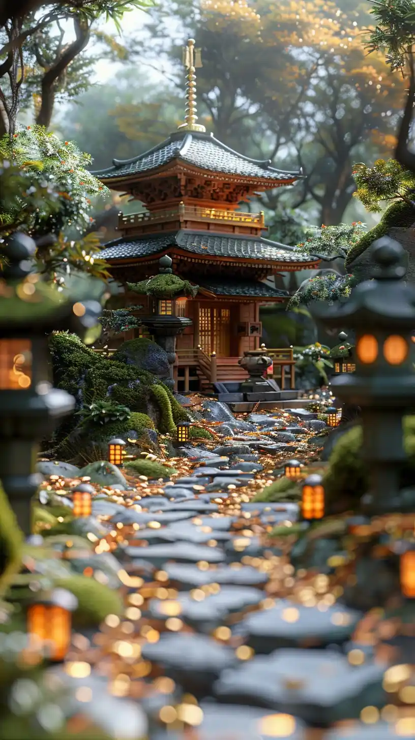 Prosperity Shrine in Realism Midjourney提示词