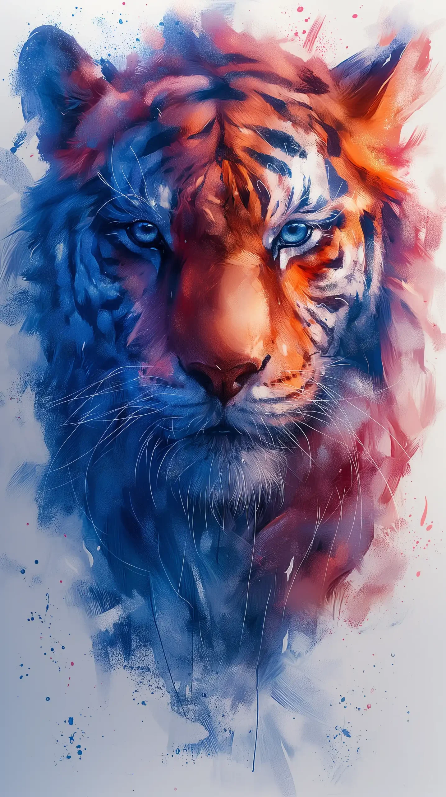 Chinese White Tiger in Ink Midjourney提示词