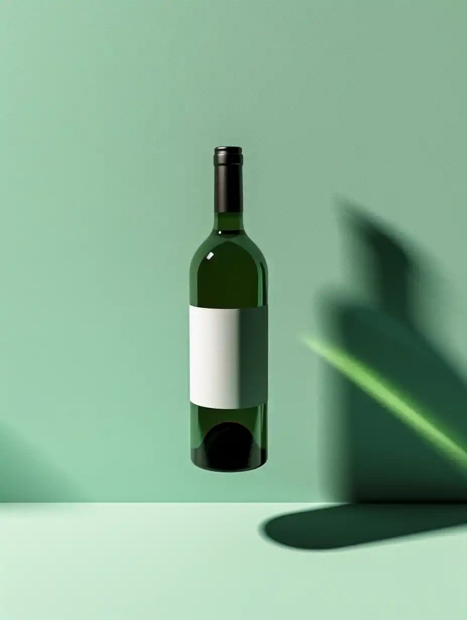 Minimalistic Wine Bottle Flight Midjourney提示词