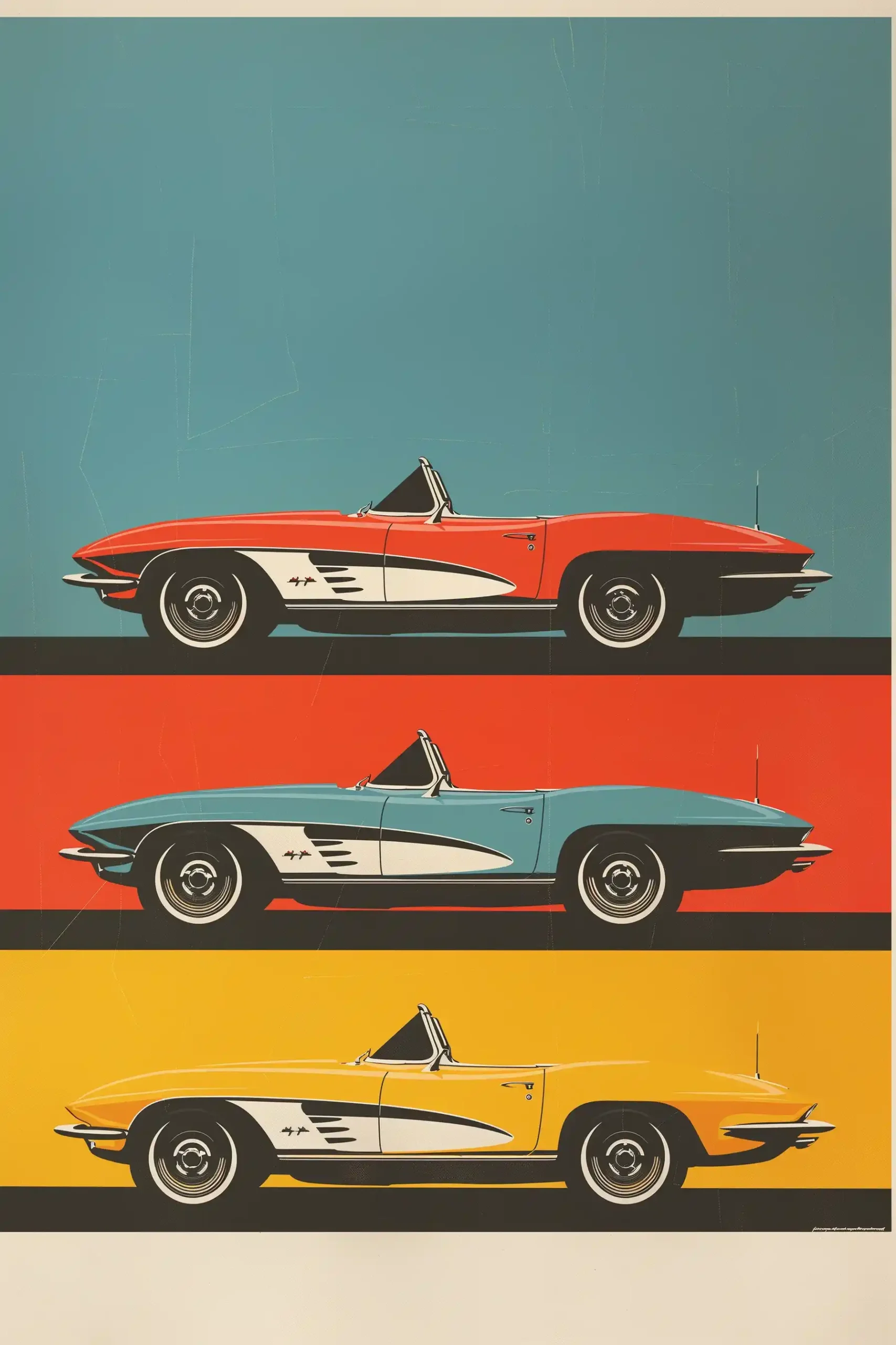 Modern Corvette Poster Midjourney提示词