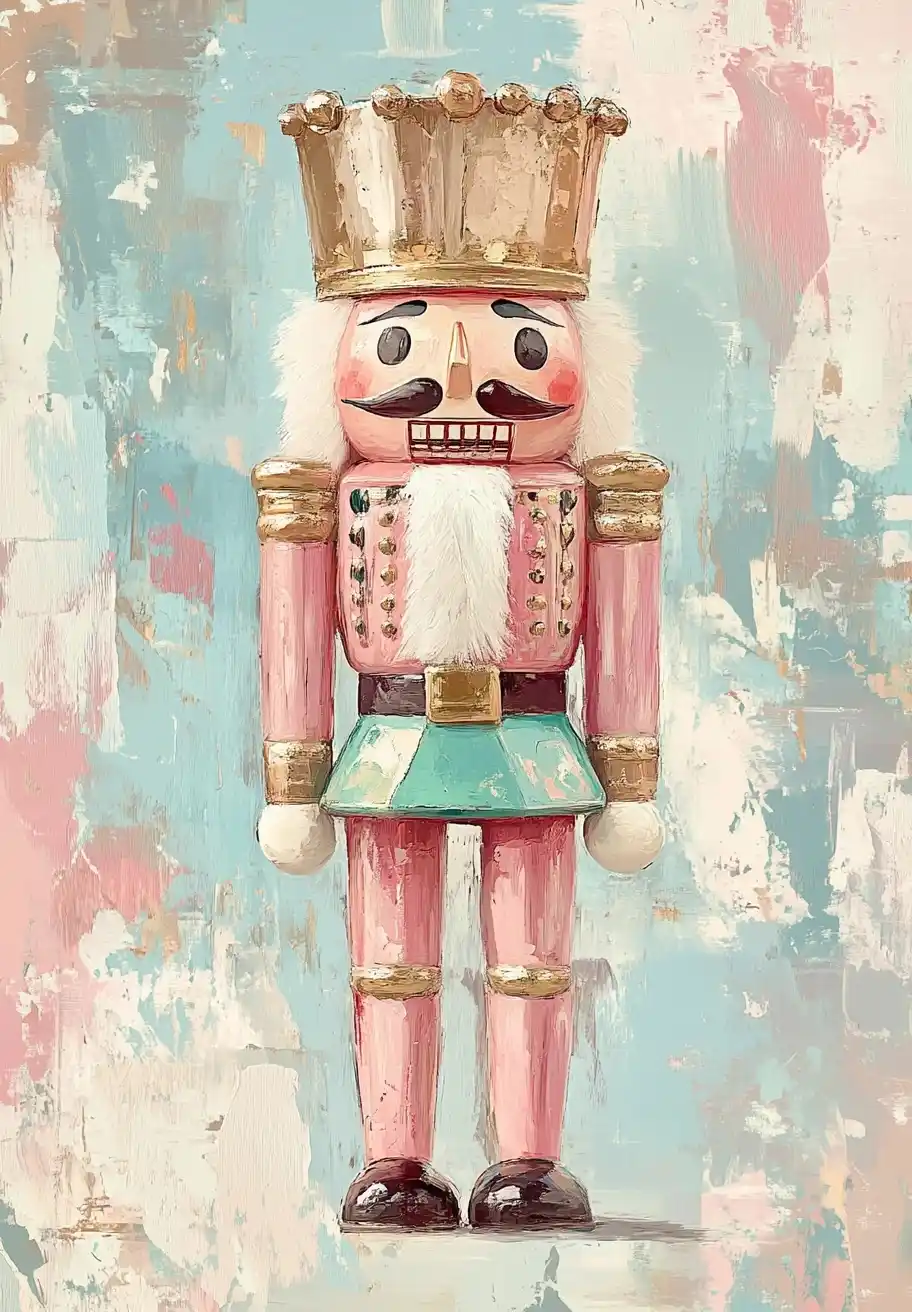 Hockney-Style Nutcracker Painting Midjourney提示词