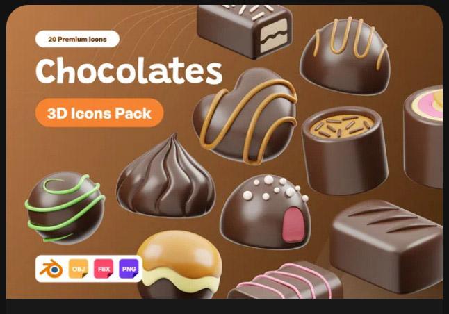 Chocolate 3D Icon