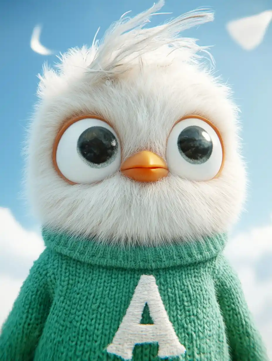 Chick in Green Sweater Midjourney提示词