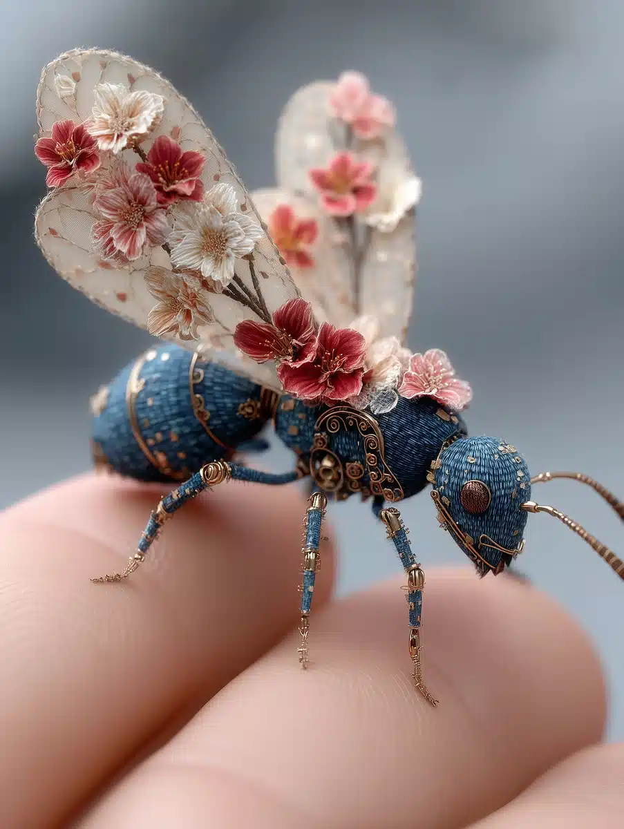 Ant with Floral Wings Midjourney提示词