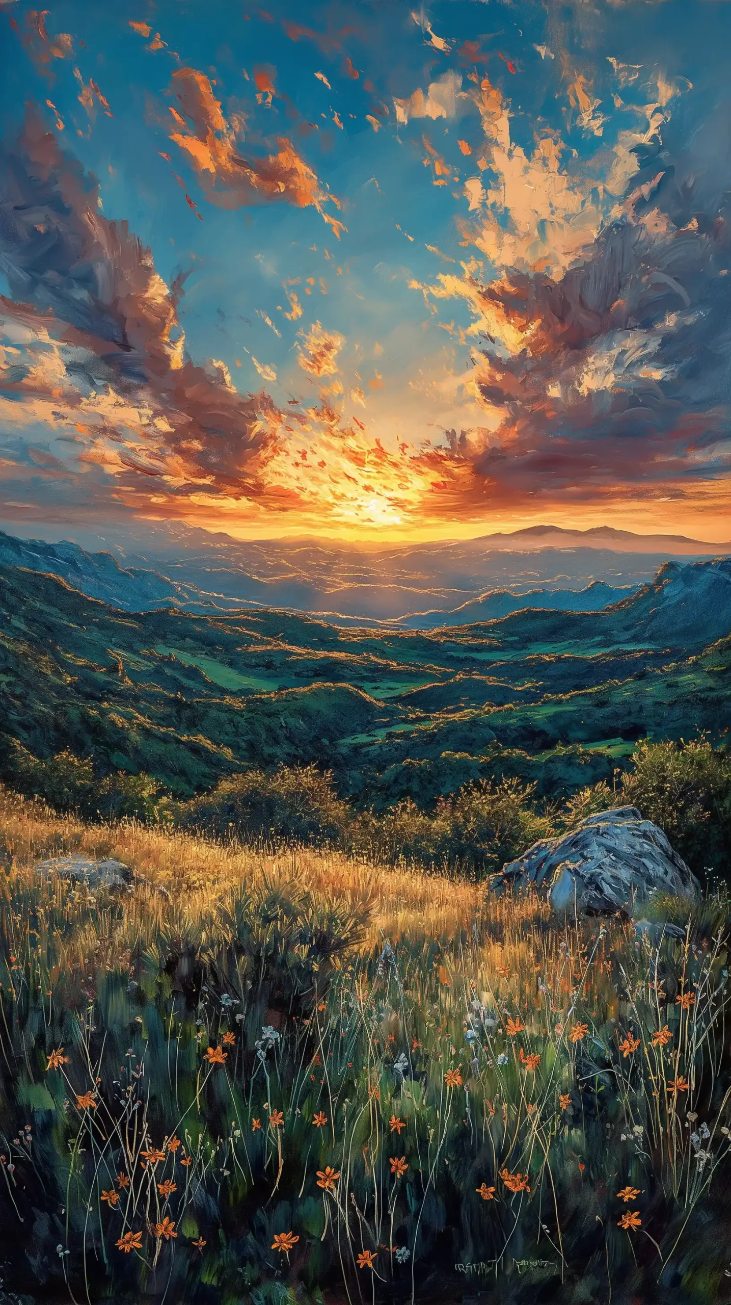 Realistic Los Padres Sunset Midjourney提示词