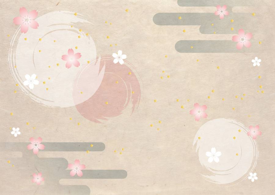 新年_樱花_日本纸_背景