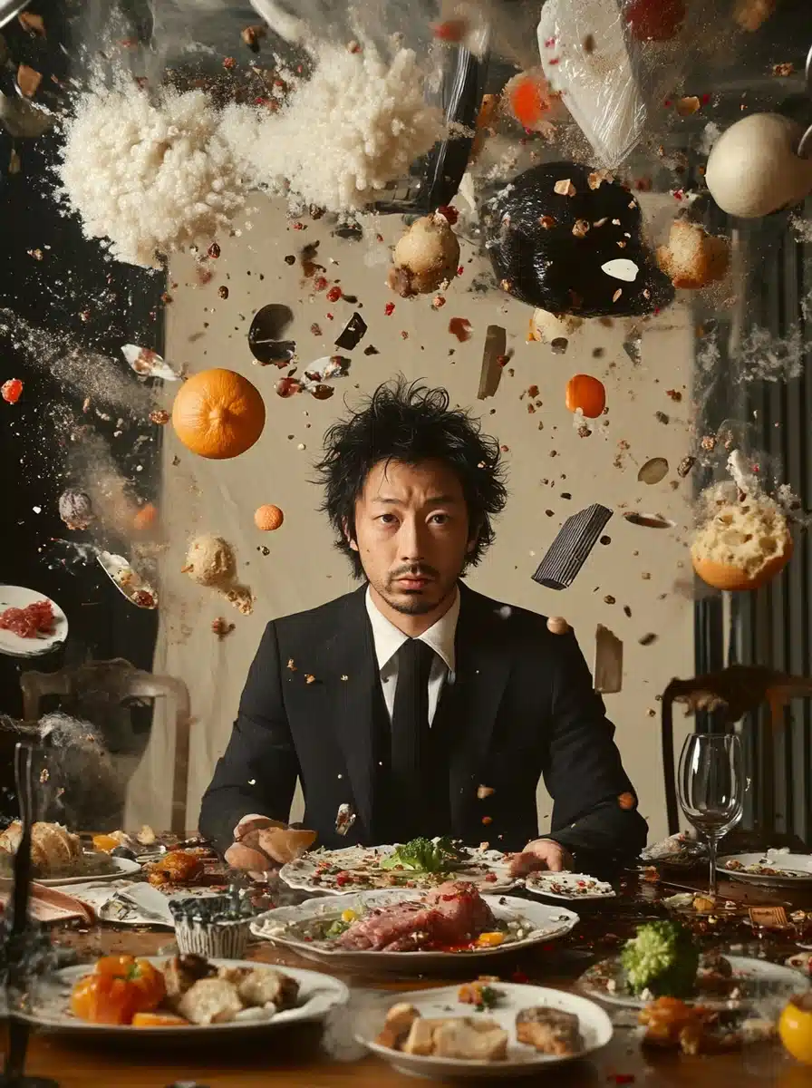 Floating Dinner Table Scene Midjourney提示词