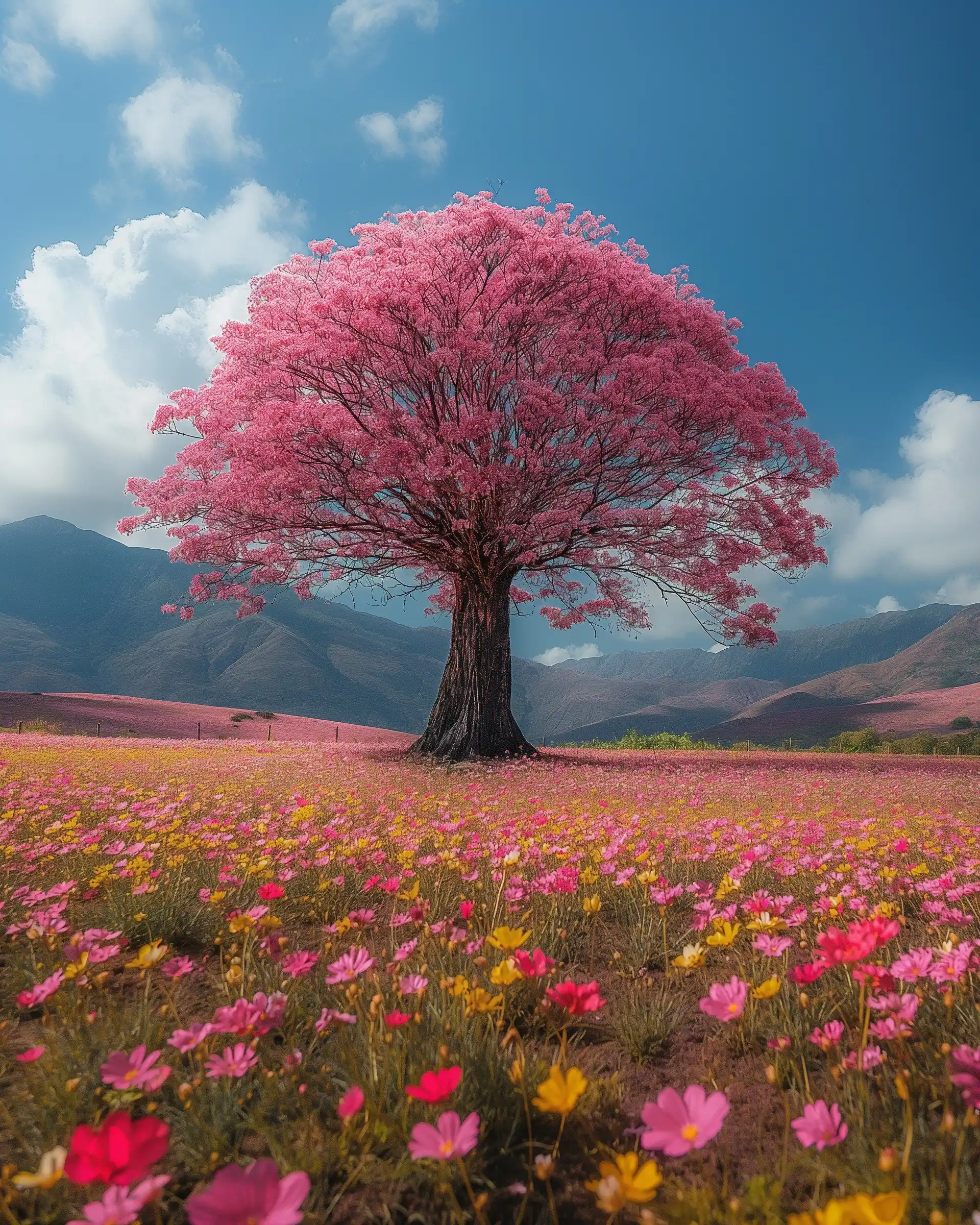 Raw Pink Ip Tree Midjourney提示词
