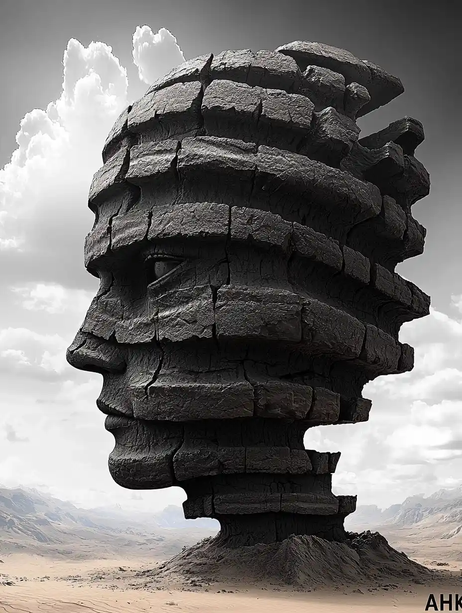 Surreal Black and White Art Midjourney提示词