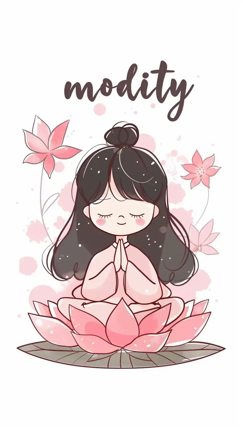 Chinese Lotus Meditator Midjourney提示词