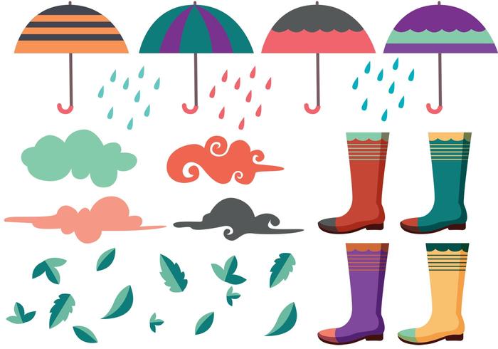 春天阵雨矢量