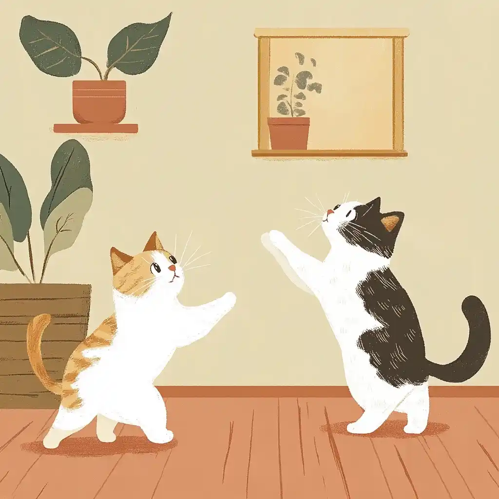 Raw Style Cats Playing Midjourney提示词