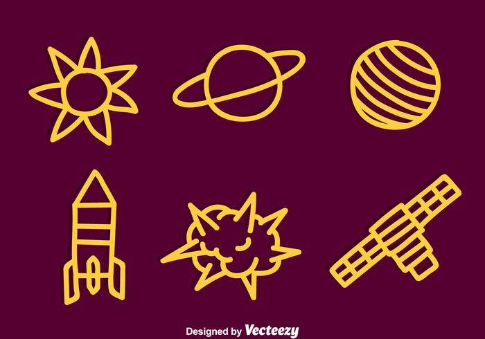 手绘空间元素矢量