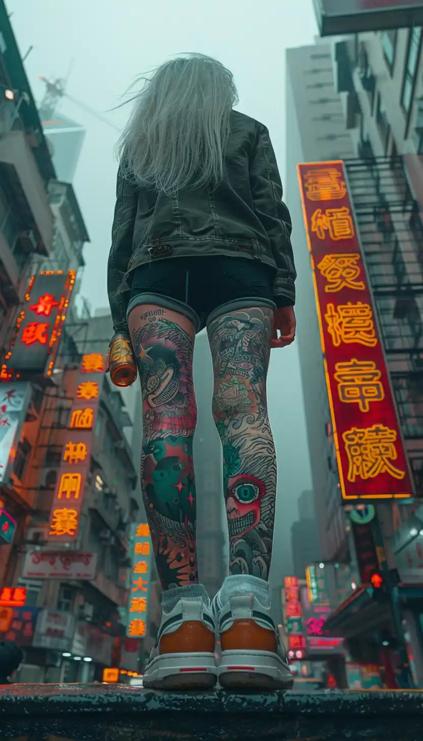 Comic Girl in Hong Kong Midjourney 提示词生成效果