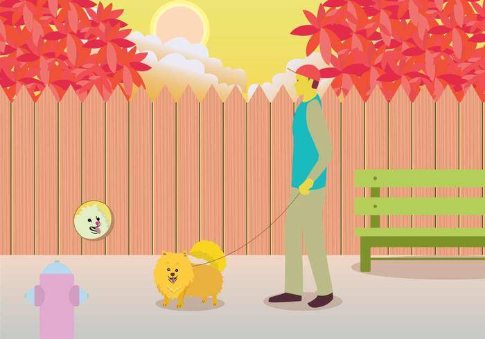 所有者走的Pomeranian例证