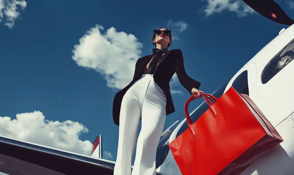 Vogue Model by Plane Midjourney提示词
