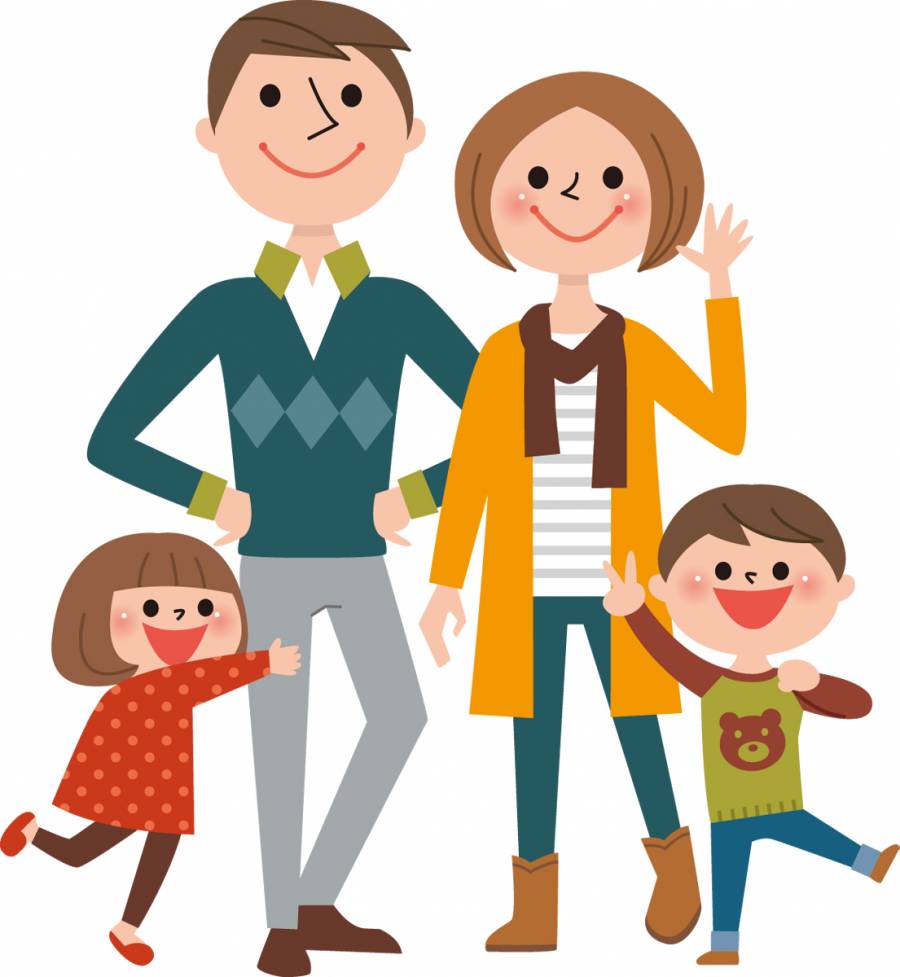 4人家族全身(秋服) - nicepsd 优质设计素材下载站