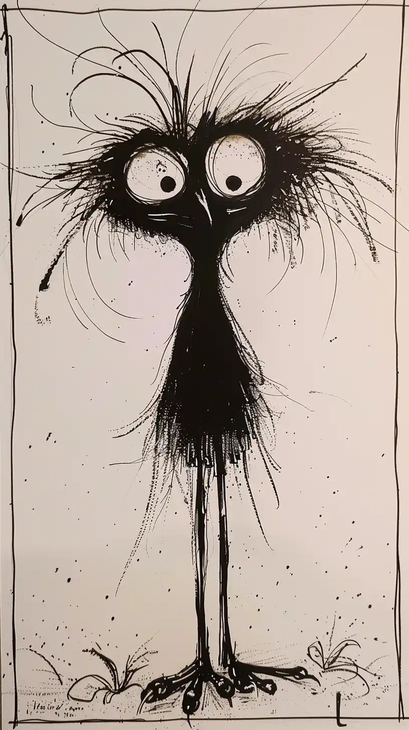 Big-Eyed Emu Portrait Midjourney 提示词生成效果