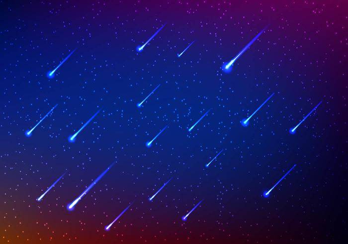 流星雨在天空中