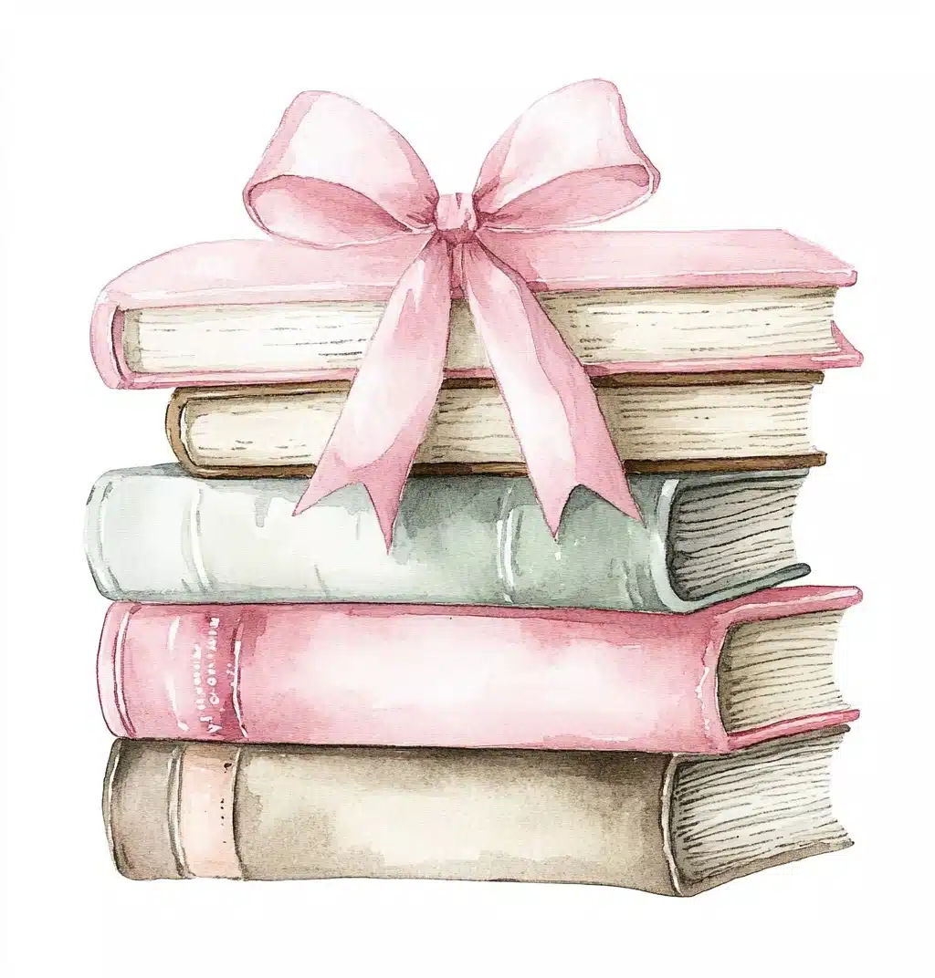 Vintage Watercolor Book Stack Midjourney提示词