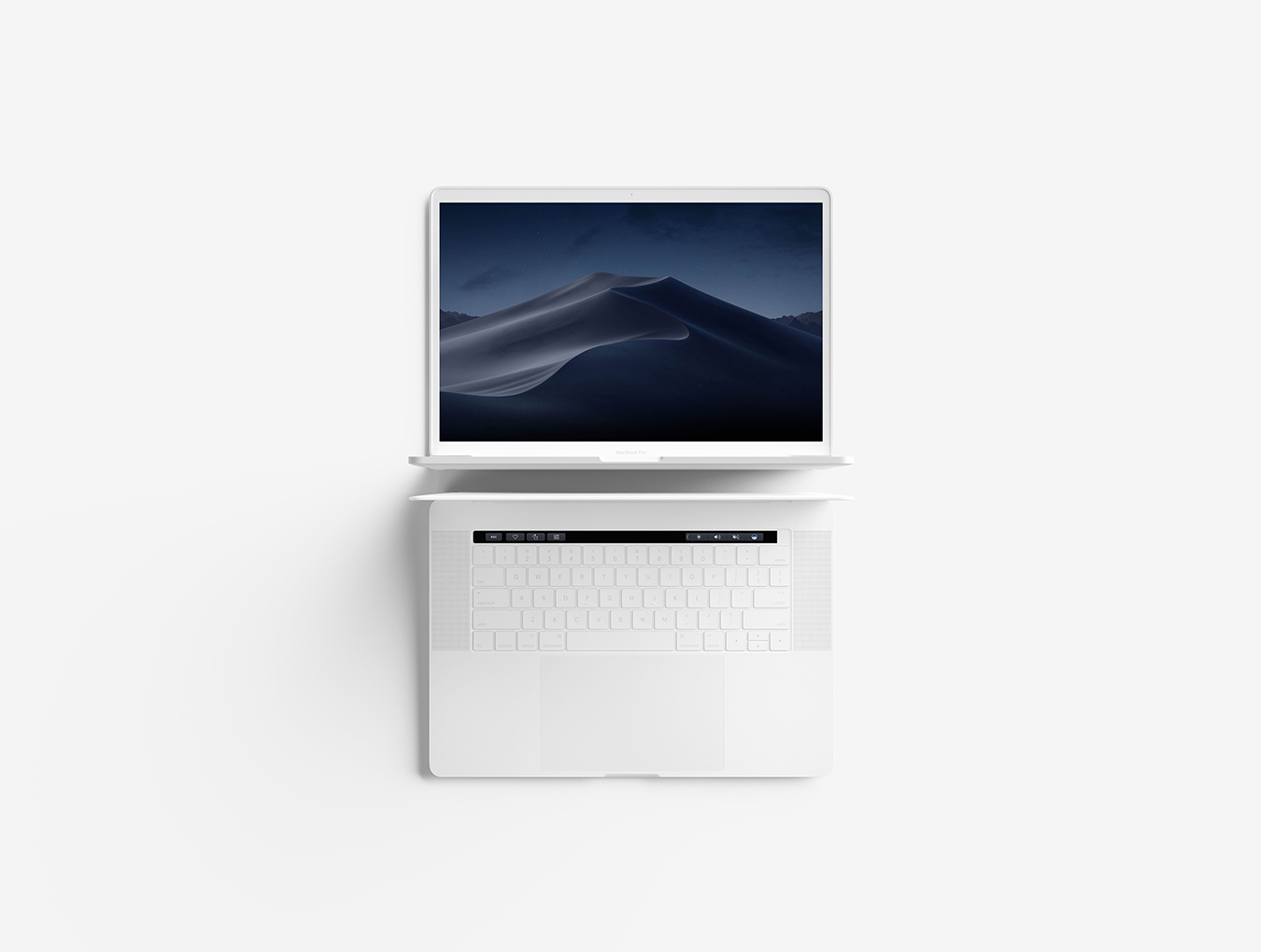 Photoshop顶视图MacBook Pro样机，现代MacBook Pro