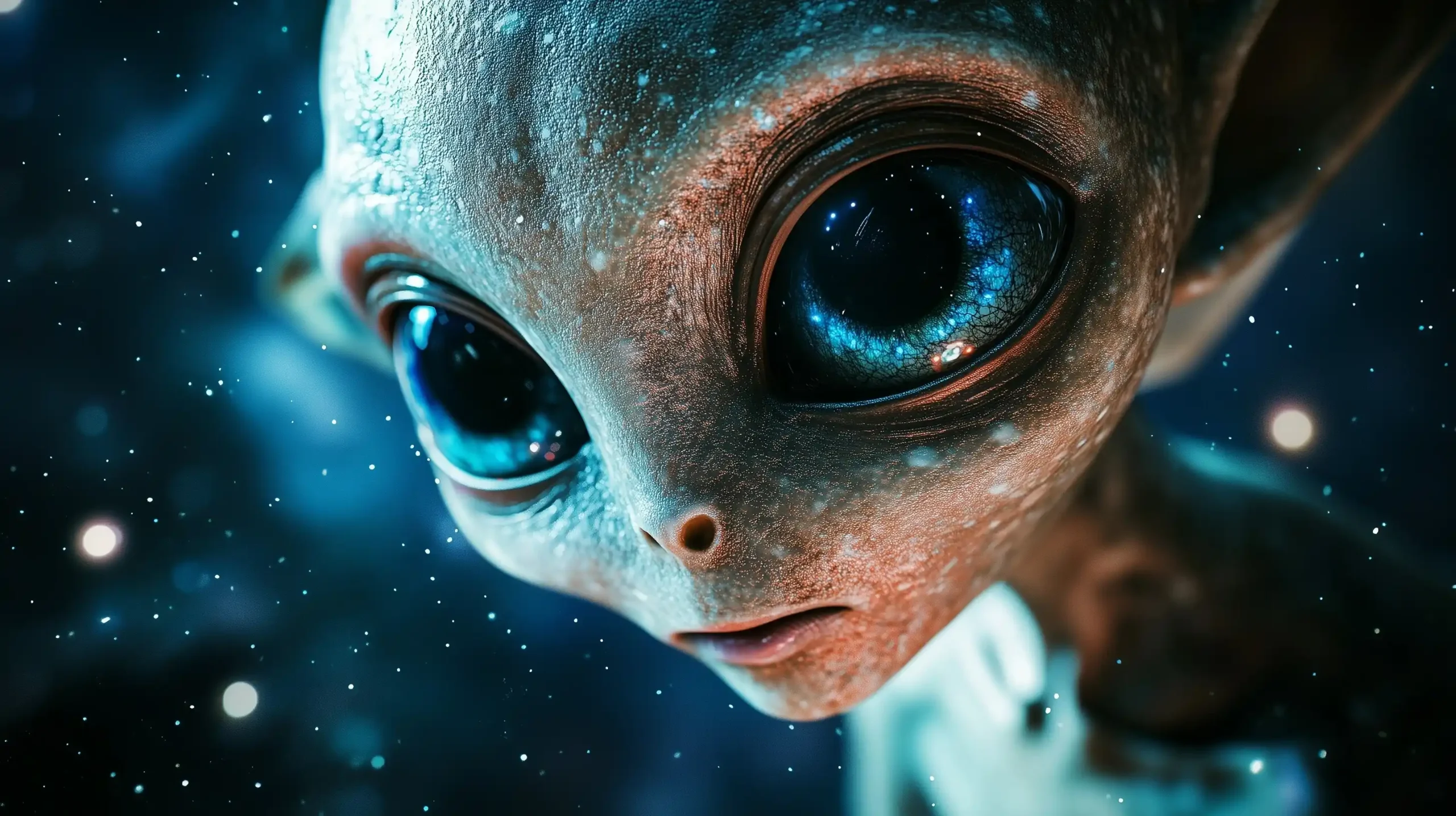 Vivid Alien Girl in Space Midjourney提示词