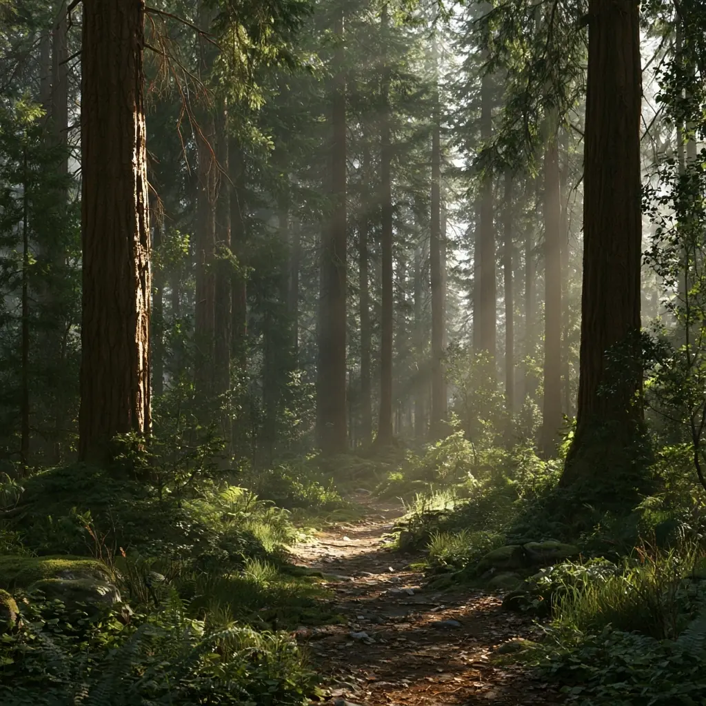 Natural Forest Landscape Midjourney提示词