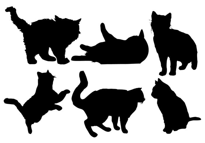 免费的猫剪影矢量