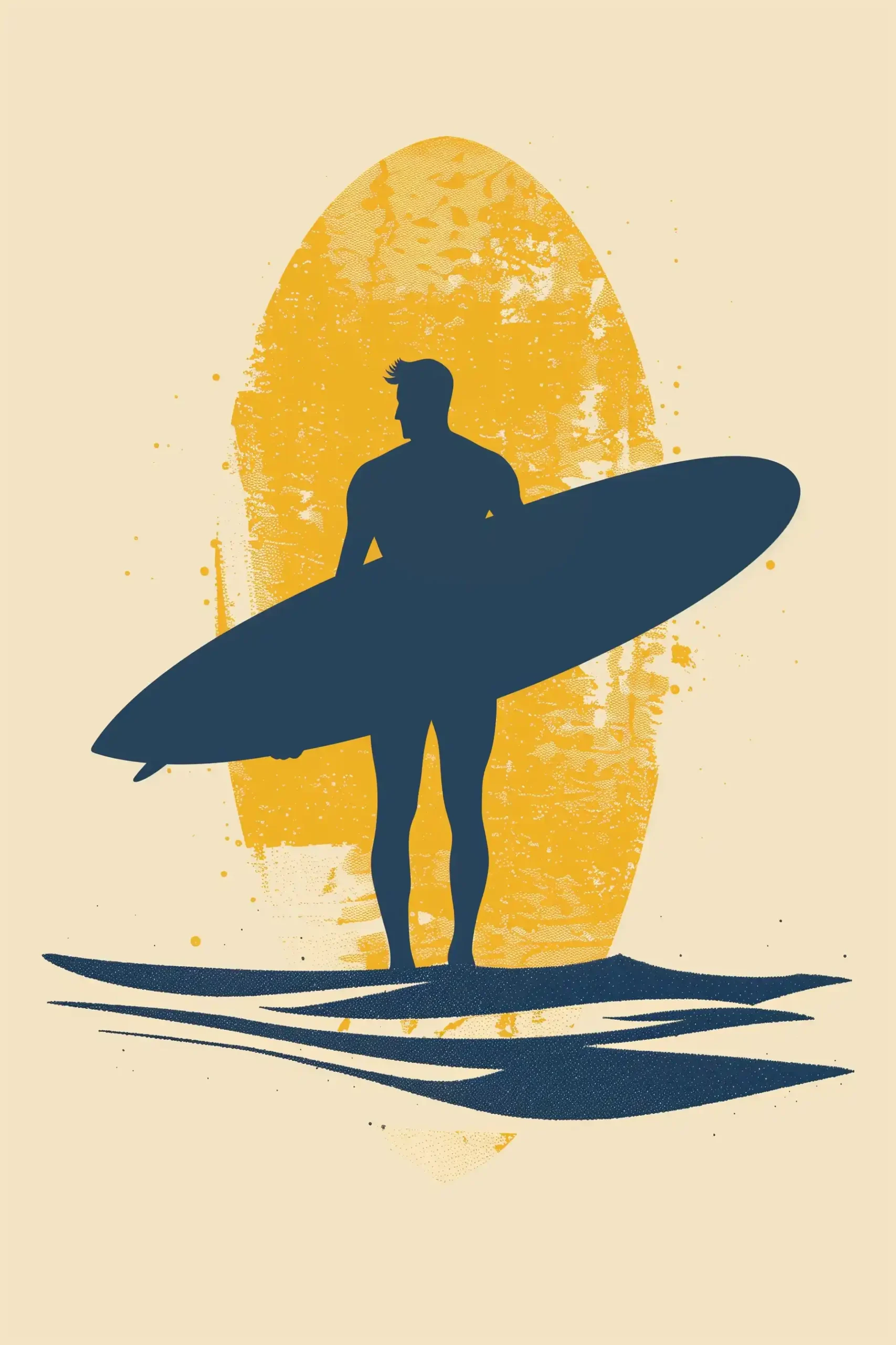 Minimal Surfer Illustration Midjourney提示词