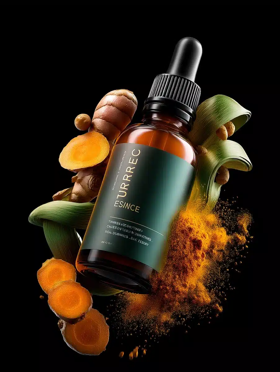 Hyper-Realistic Turmeric Bottle Midjourney提示词