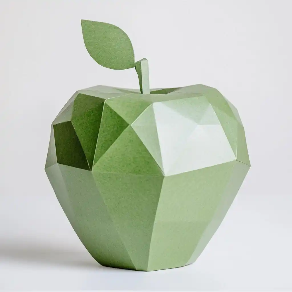 Paper Apple on White Midjourney提示词